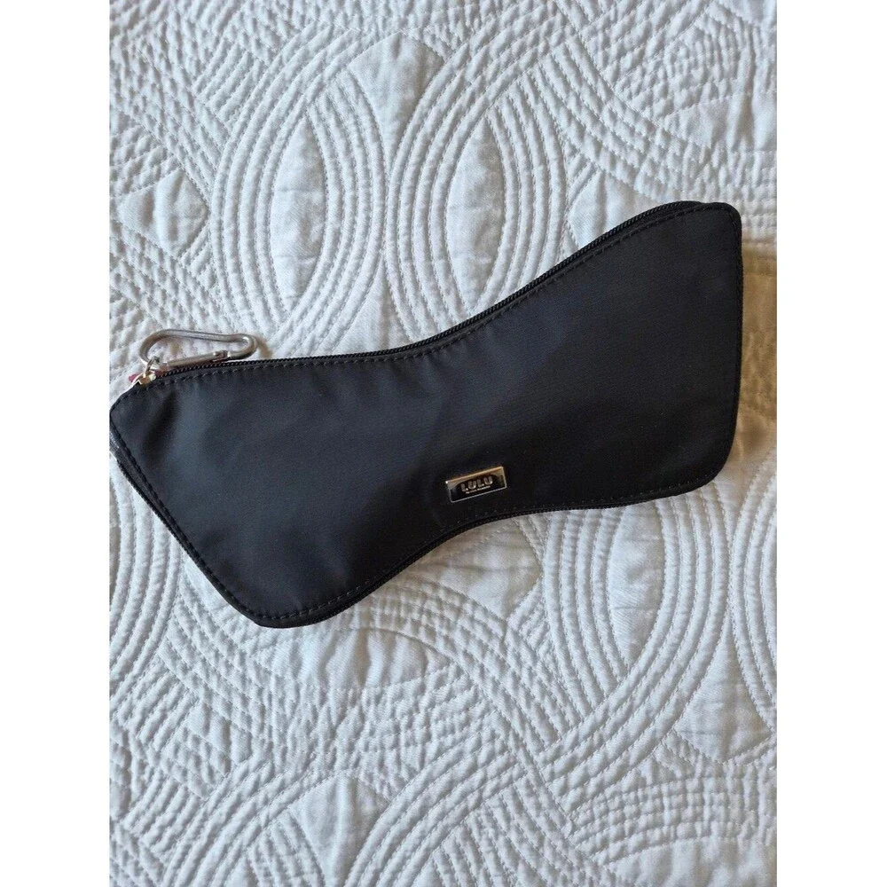 VGUC Lulu Guinness Black Red Sunglasses Convertible Bag Shopping Bag